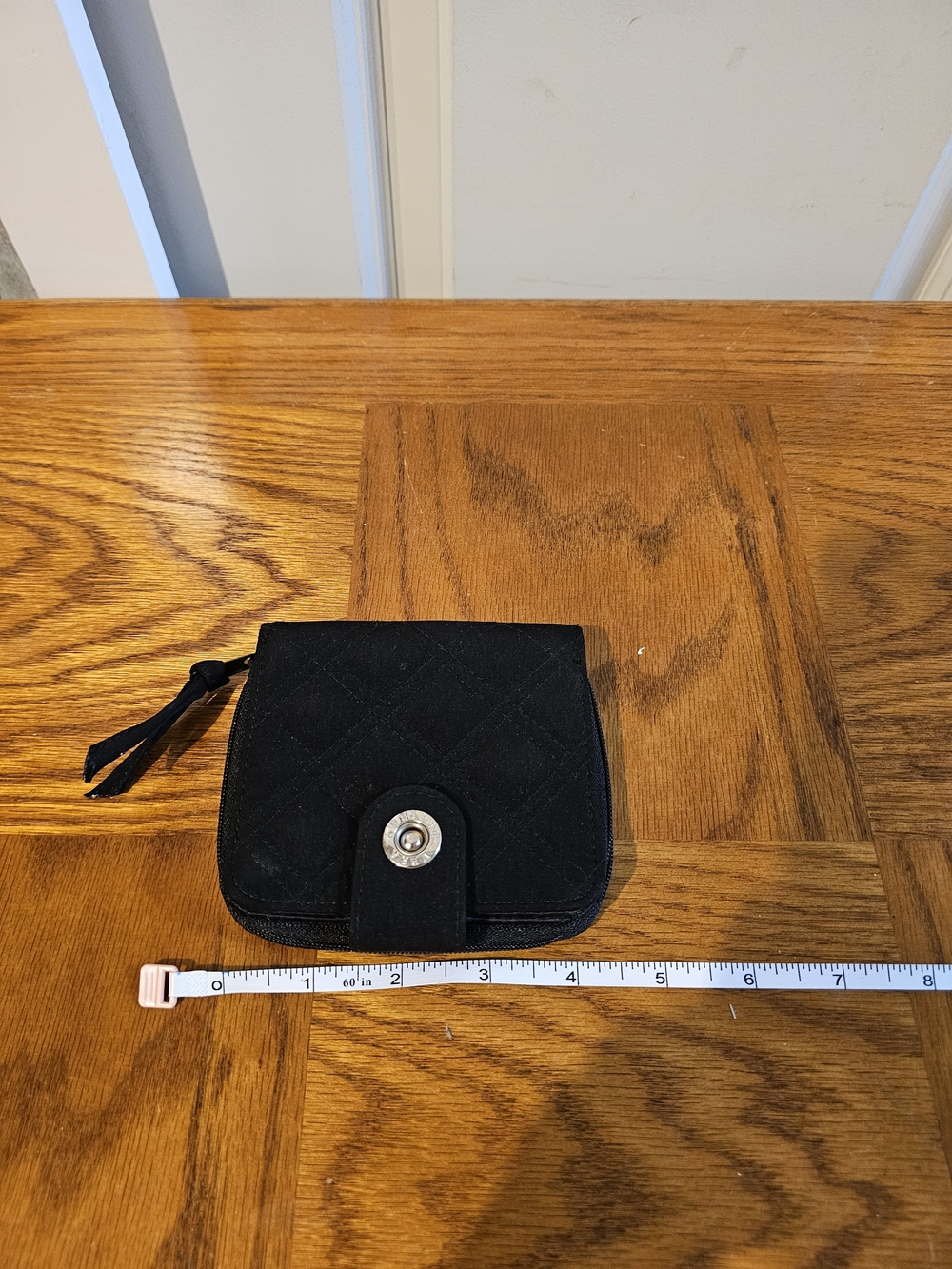 Vera Bradley Black Quilted Women's Wallet with Snap-Front Closure